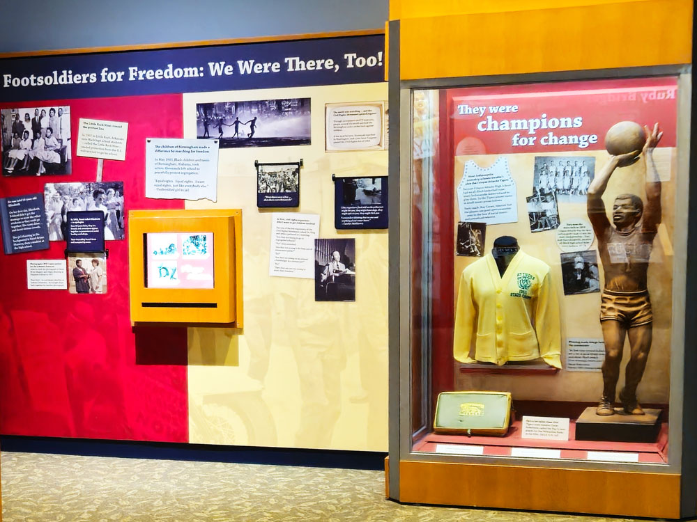 Crispus Attucks display in the Ruby Bridges area of The Power of Children exhibit.